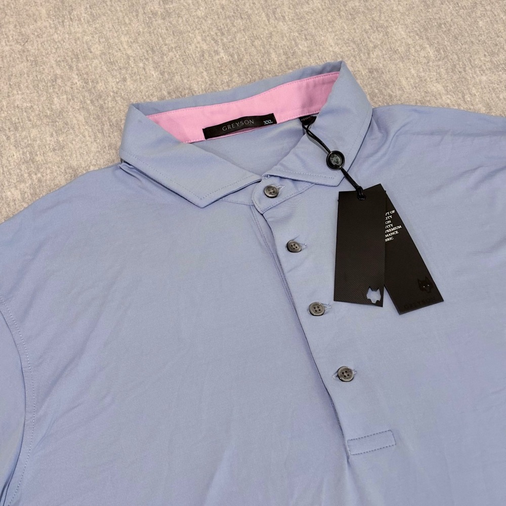 NWT Greyson Cayuse Polo Mens XXL Cloud Blue Performance Golf Shirt MFA24K11